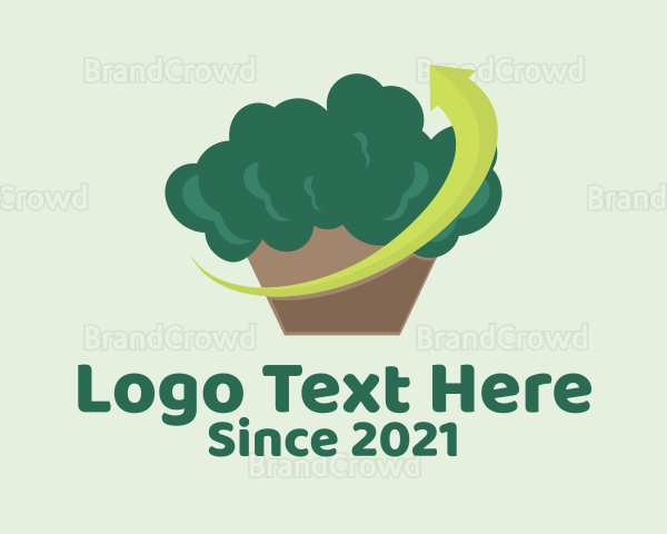 Brocolli Vegetable Grocery Logo