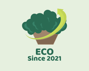 Organic Produce - Brocolli Vegetable Grocery logo design