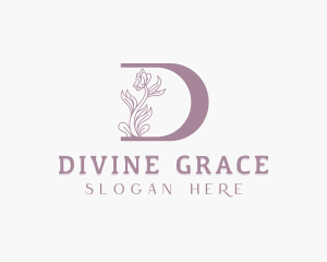 Wedding Flower Letter D logo design