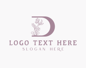 Wedding Flower Letter D Logo