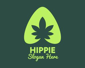 Simple Marijuana Leaf logo design