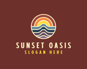 Sunset Wave Destination logo design