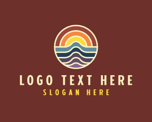 Geometric - Sunset Wave Destination logo design