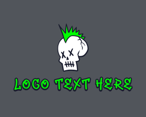 Spooky - Punk Skull Graffiti logo design