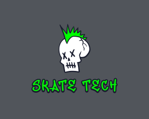 Punk Skull Graffiti logo design