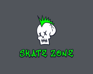 Punk Skull Graffiti logo design