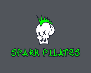 Skate Shop - Punk Skull Graffiti logo design