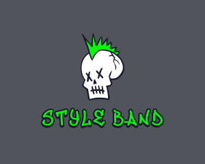 Punk Skull Graffiti logo design