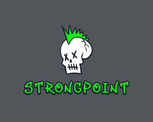 Skate - Punk Skull Graffiti logo design