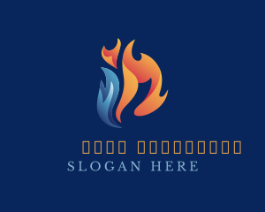 Thermal - Heating Cooling Flame logo design