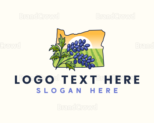 Oregon Grapes Fruit Logo