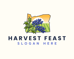 Oregon Grapes Fruit logo design