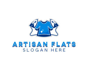 Clothing Flat Iron Laundry logo design