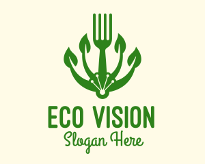 Organic Vegan Fork logo design