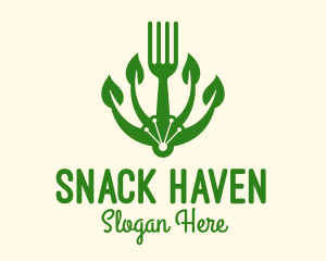 Organic Vegan Fork logo design