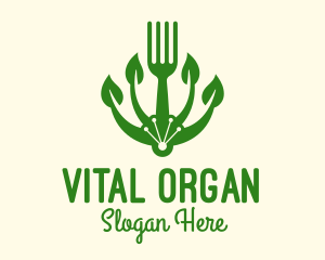 Organic Vegan Fork logo design