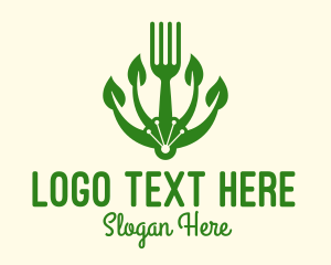 Vegan - Organic Vegan Fork logo design