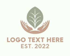 Agriculturist - Leaf Hand Gardening logo design