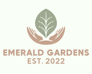 Leaf Hand Gardening  logo design