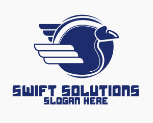 Quick - Fast Ball Wings logo design