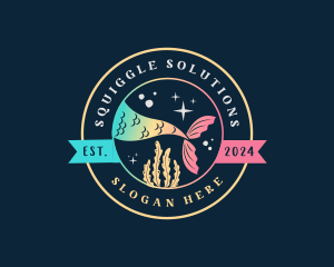 Underwater Mermaid Tail Logo