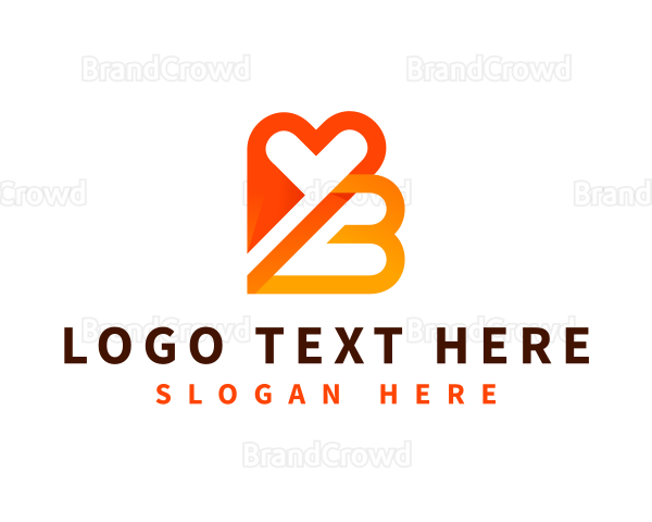 Modern Heart Letter YB Logo