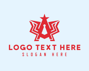 Audio Visual - Creative Red Letter A logo design