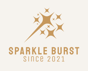 Firework - Golden Firework Sparkles logo design