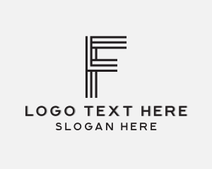 Lines - Creative Stripes Letter F logo design