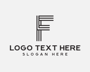 Architecture - Creative Stripes Letter F logo design