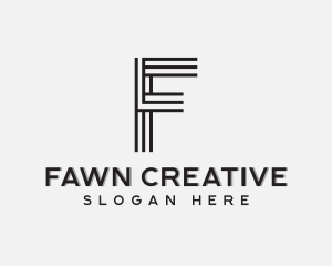 Creative Stripes Letter F logo design