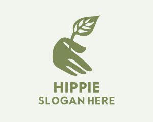 Plant Sprout Hand  Logo