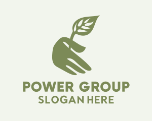 Plant Sprout Hand  Logo