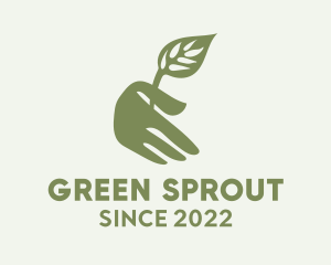 Plant Sprout Hand  logo design