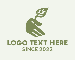 Hand Gesture - Plant Sprout Hand logo design
