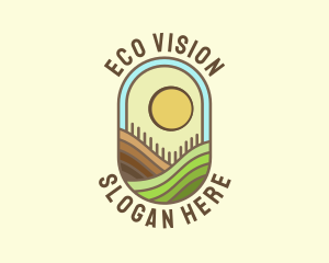 Farm Field Landscape logo design