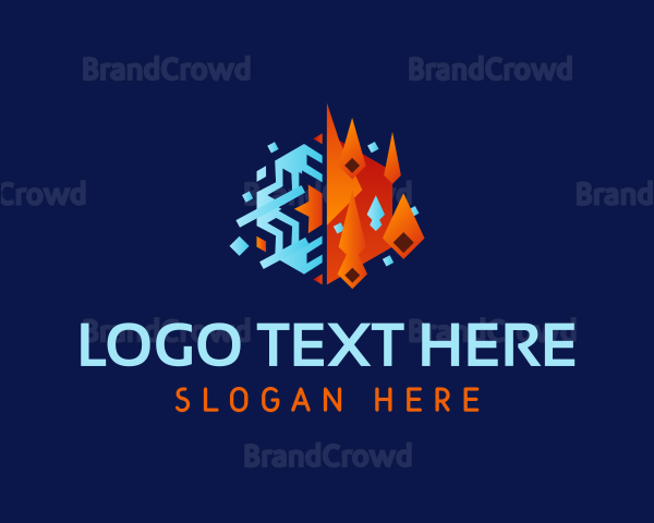 Geometric Snowflake Ember Logo