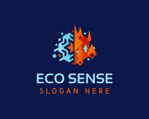 Climate - Geometric Snowflake Ember logo design