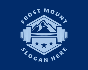 Barbell Mountain Stars logo design