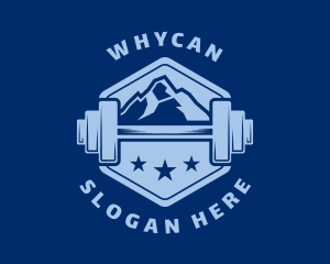 Weightlifting - Barbell Mountain Stars logo design