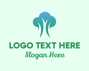 Broccoli - Nature Eco Tree logo design