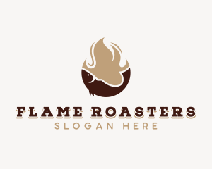 Roasting - Fish Seafood Flame Grilling logo design