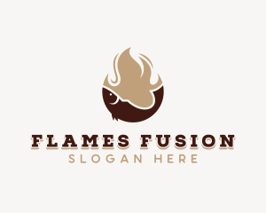 Fish Seafood Flame Grilling logo design