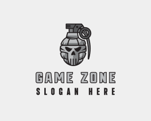 Skull Grenade Army logo design