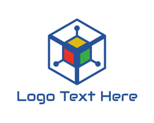 Square - Generic Colorful Cyber Cube logo design