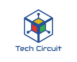Circuitry - Generic Colorful Cyber Cube logo design