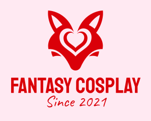 Cosplay - Fox Mask Heart logo design