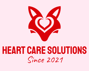 Fox Mask Heart logo design