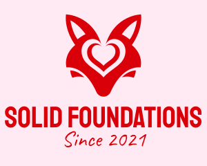 Fox - Fox Mask Heart logo design