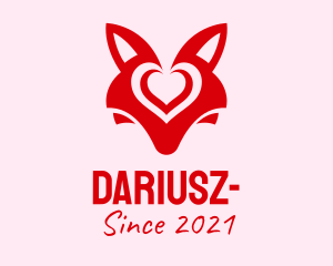 Dating Site - Fox Mask Heart logo design
